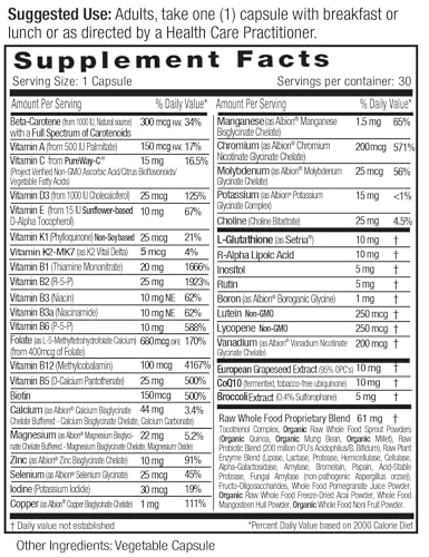EMERALD LABS Women's 45+ 1-Daily Multi - Complete Multivitamin for Comprehensive Support, Bone & Heart Health* - Designed for Women 45+ - Gluten-Free & Vegetarian - 30 Vegetable Capsules