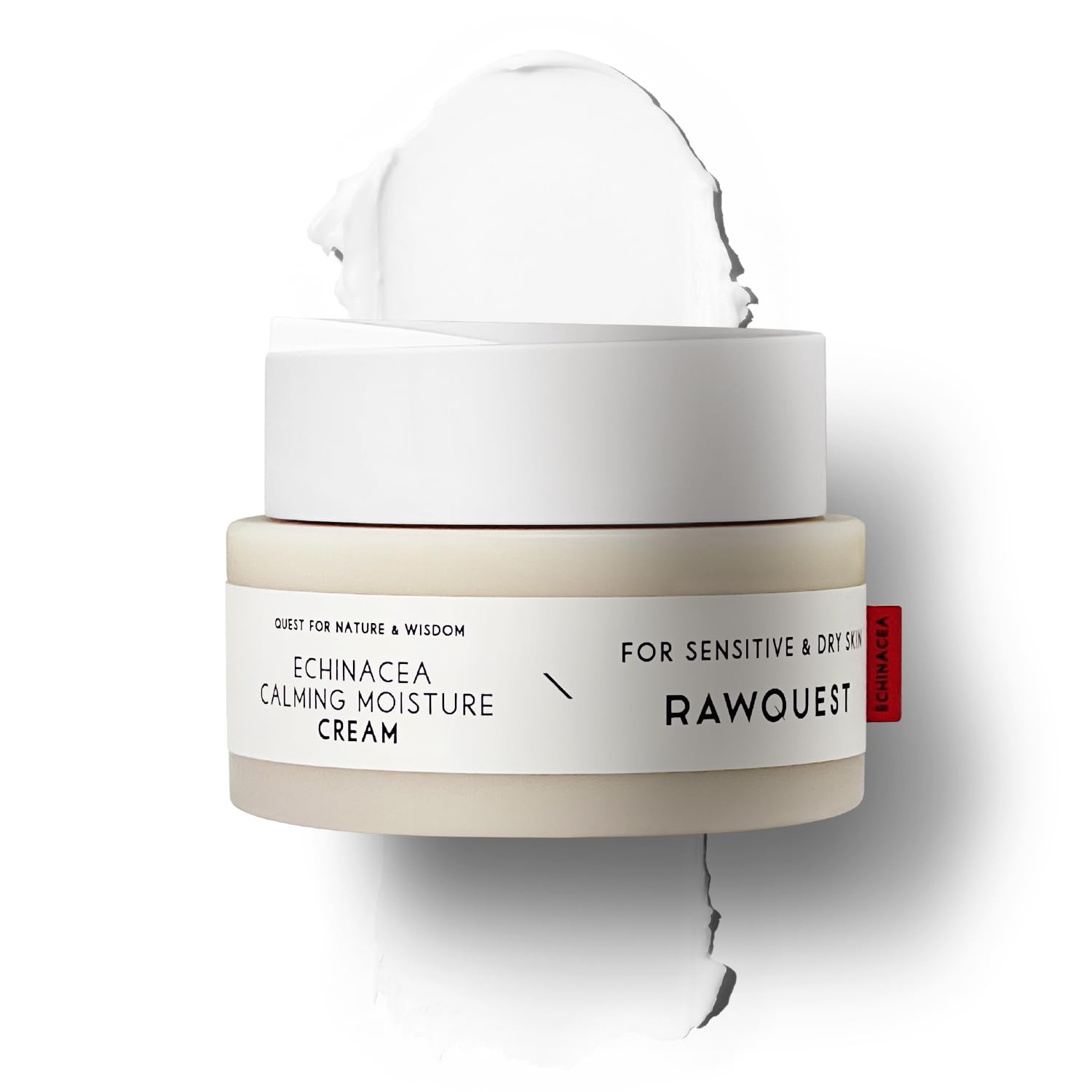 RAWQUEST- Echinacea Calming Moisture Night Cream Balm for Brightening, Anti-Aging, Wrinkle Improvement, Skin Barrier Repair & Hydration | Korean Skincare for Dry & Sensitive Skin (1.7 Fl Oz/ 50 ml)