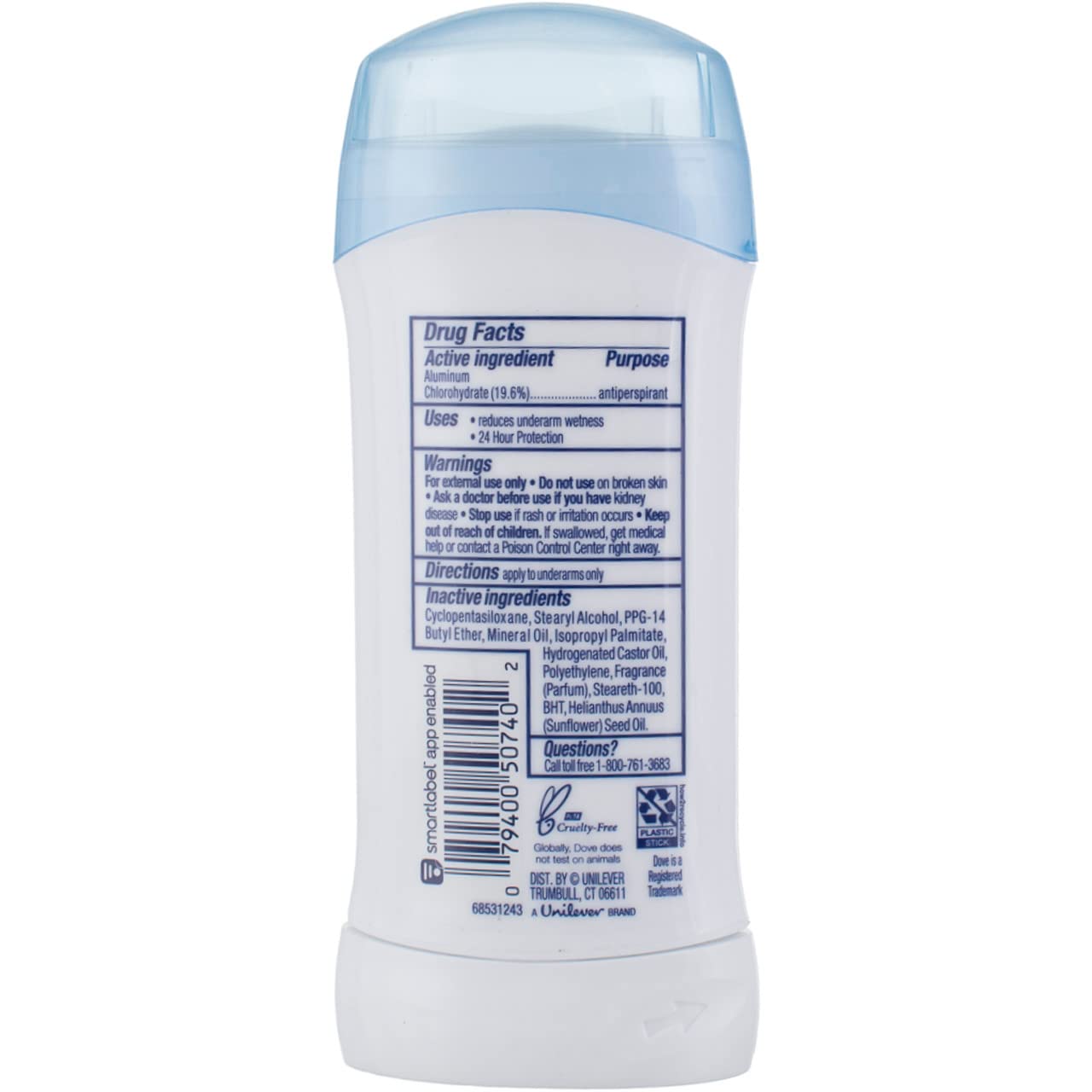 Dove Anti-Perspirant Deodorant, Sensitive Skin 2.60 oz (Pack of 4)