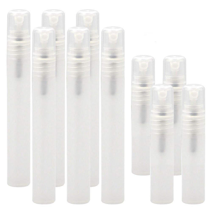 [10Pcs/Pack]Frosted Plastic Tube Empty Refillable Perfume Bottles Spray for Travel and Gift,Mini Portable pen (10Pcs/Pack,10ml x 6Pcs + 5ml x 4Pcs)