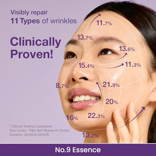 numbuzin No.9 Essence | NAD+ BIO Lifting-sil Essence | Lifting, Firming, Wrinkles, Fine Lines, Elasticity | Peptides, NAD+ | Aging, Dull Skin | 1.69 fl. oz.