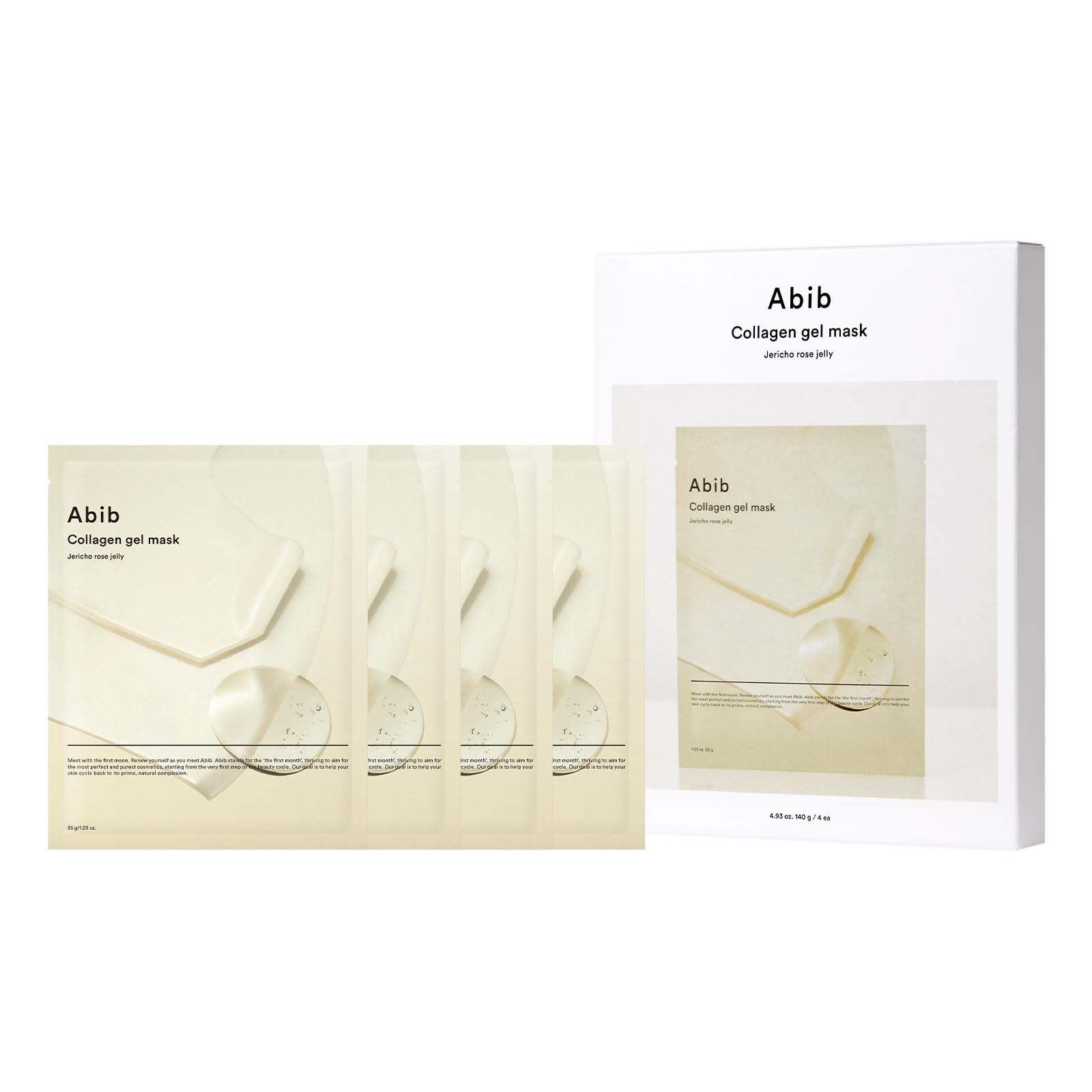 Abib Collagen Gel Mask Jericho Rose Jelly 4 Sheets (Nourishing) I Korean Vegan Collagen, Cooling Nourishing Hyaluronic Acid Hydrogel Face Mask Skin Care