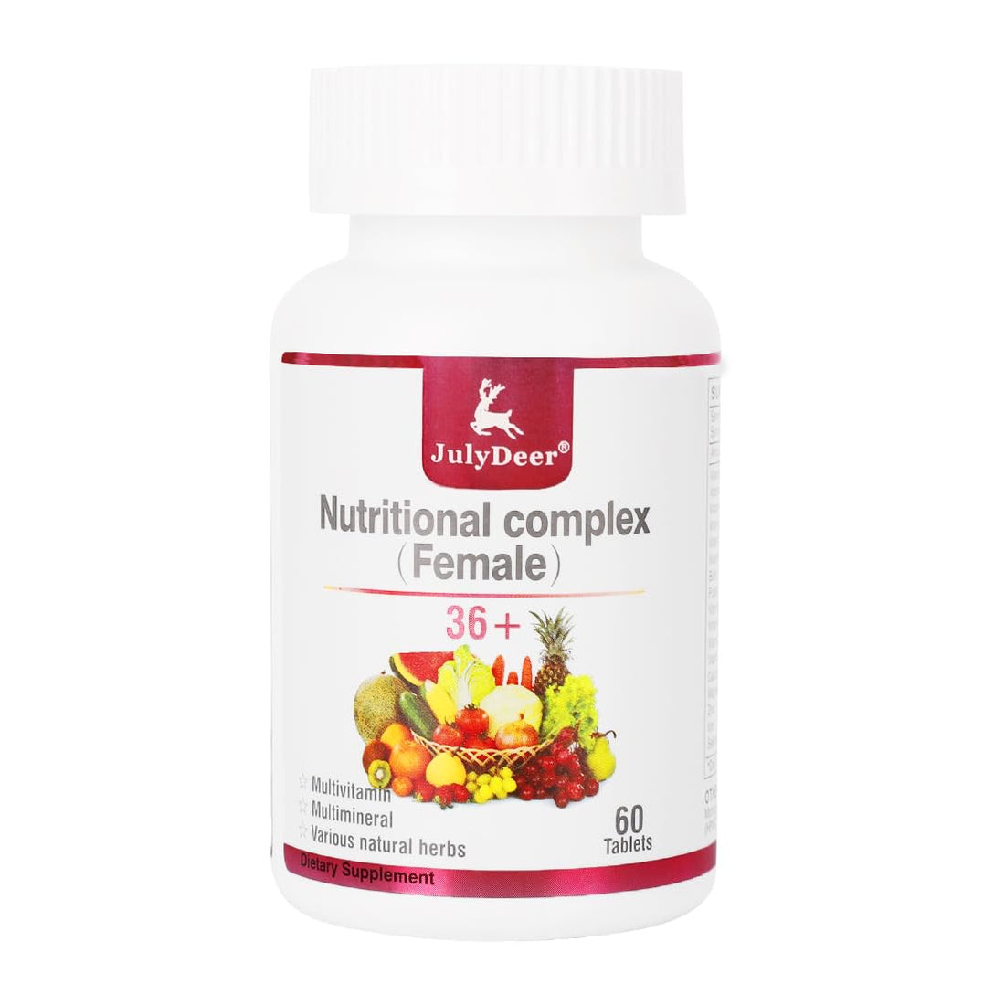 JulyDeer One Daily Multivitamin for Women - Complete Multimineral & Multivitamin with Vitamin A, C, D, E and B-Complex, Zinc & More Vitamins for Immunity, Energy, Hair, Skin & Nails - 60 Tablets