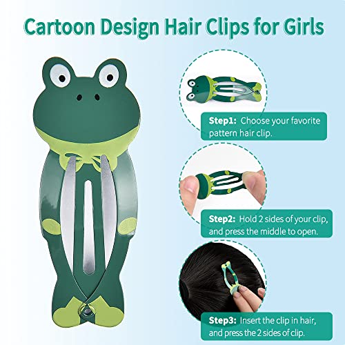 IKOCO Hair Clips for Girl, 42Pcs Animal Pattern Snap Hair Clips, Cartoon Design Barrettes for Toddler Girls