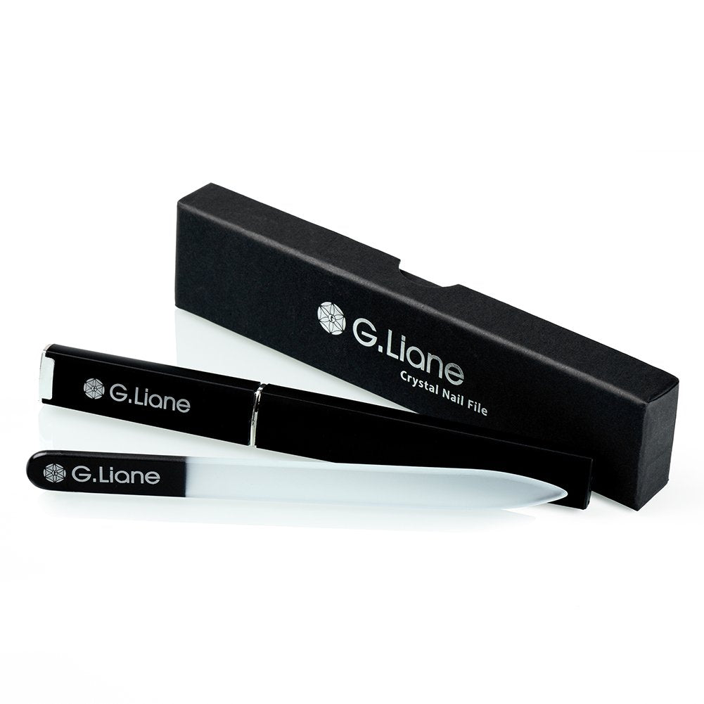 Best Crystal Nail File Set G.Liane Professional Nail Files Manicure Pedicure Kit For Natural Nails Acrylic Nails Gels Nails Manicure Tools For Home And Salon (Black)