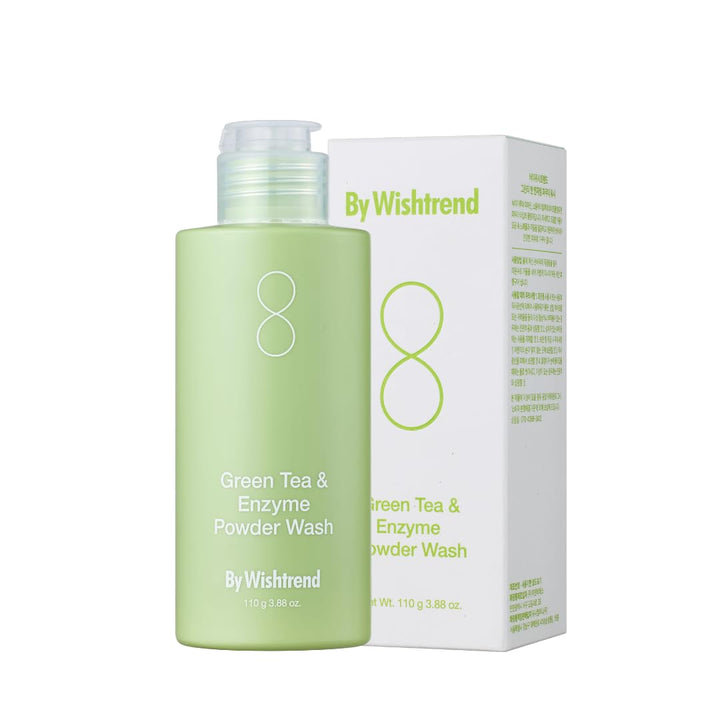 By Wishtrend Green Tea & Enzyme Powder Wash - Hydrating & Exfoliating Face Wash | Green Tea Powder, Papain, Amino Acid Surfactants, Sodium Bicarbonate | Gentle Cleanser Deeply Cleanses Pores, 110g