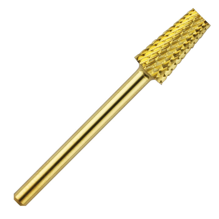C & I Tapered Barrel Nail Drill Bit for Electric Nail Drill Machine of Nail Art (Grit Middle, Gold)