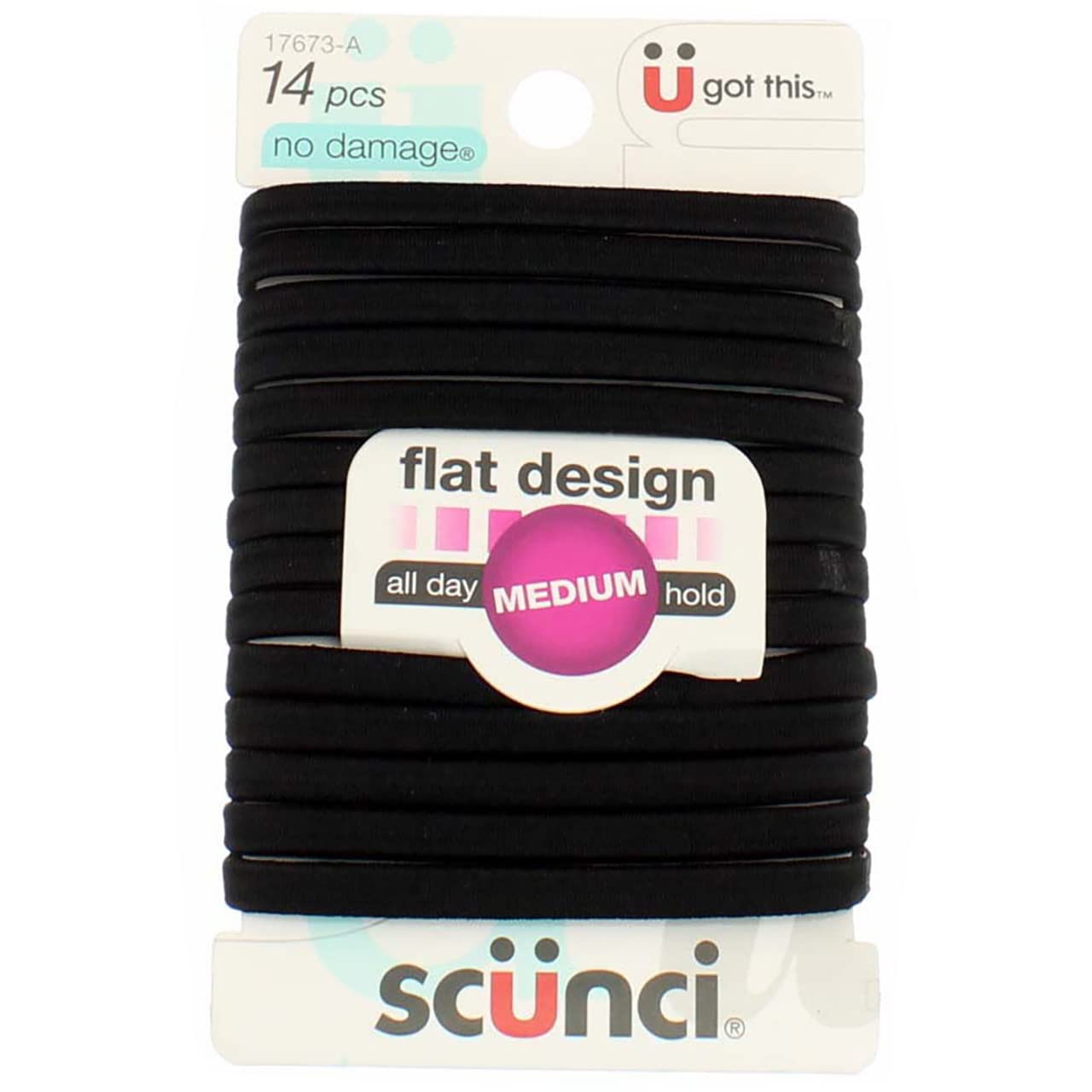Scunci No Damage Hair Ties Black 6Mm. Pack Of 3