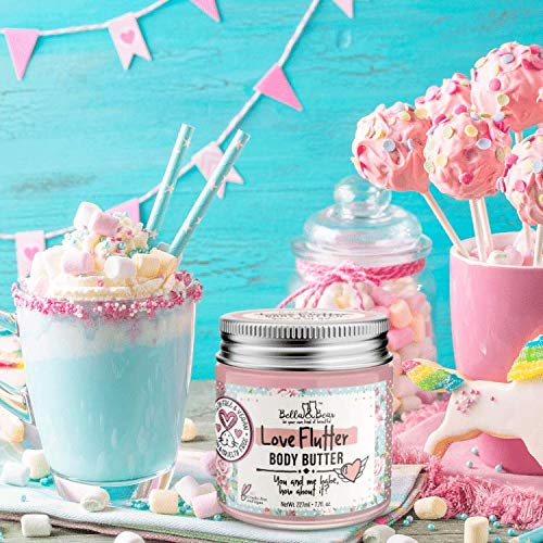 Bella & Bear Love Flutter Body Butter - Hydrating Cream for Soft, Smooth Skin | Perfect for Stretch Marks & Scars | 6.7oz of Nourishing Love