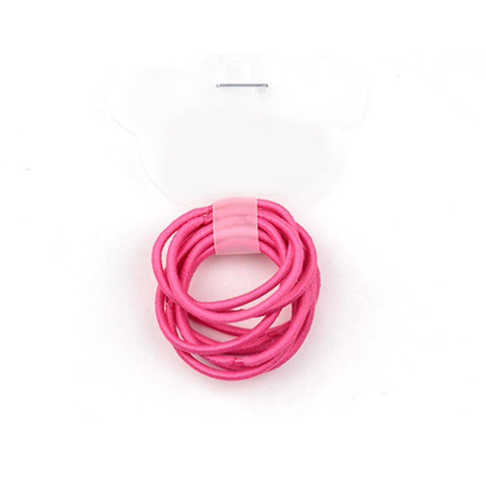 10 Pcs, Deep Pink: La Tartelette 2.4 Cm Elastic Bands Hair Ties Children Rubber Hair Headbands - 10 Pcs (Deep Pink)