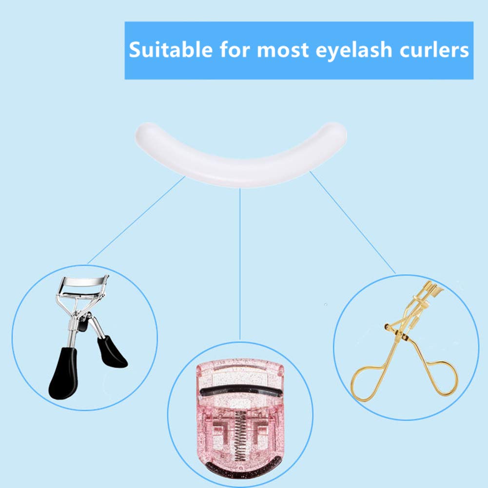 24 Pcs Curler Refill EyeLash Curler Refill Pads Silicone Rubber Soft Curler Replacement Refills Pads for Universal Eyelash Curler (White)