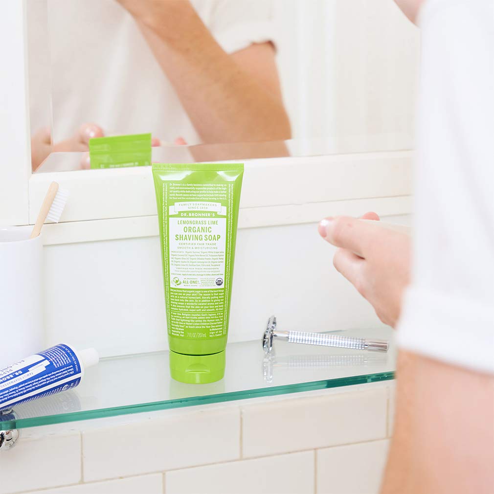 Dr. Bronner's Shaving Gel, Lemongrass Lime - 7 oz