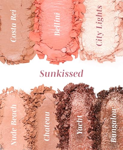 Wander Beauty Getaway Eye & Face Palette - Sunkissed (Light/Medium) - Full Face Makeup Palette Enriched With Vitamin E - For Day & Night Looks - 4 Shadows, Highlighter, Blush, and Bronzer - 0.34 fl oz