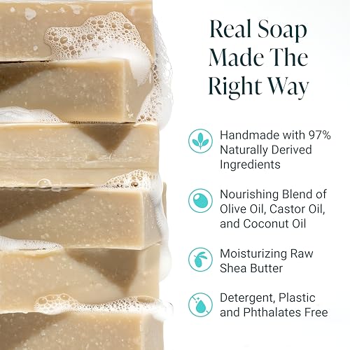 The Bubble Factory Handmade Natural Bath & Body Soap Bar, Vegan, All-Natural, Palm Oil Free, Made in USA with Shea Butter + Essential Oils, Patchouli Mud, 3 Bars