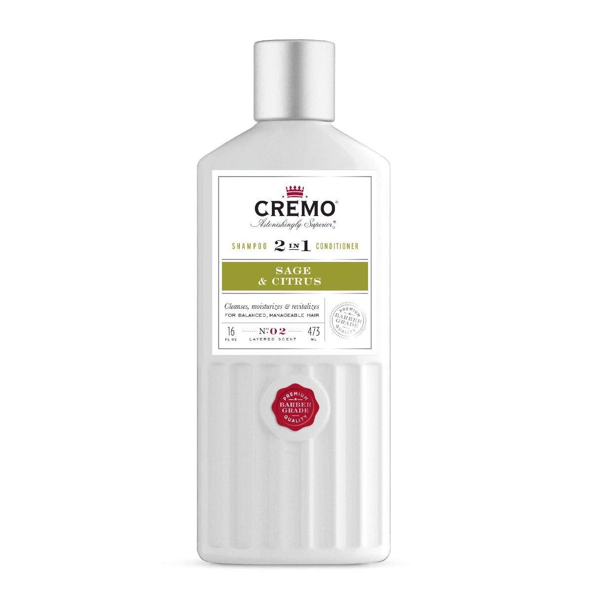 Cremo, Shampoo 2-in-1 Sage Citrus, 16 Ounce