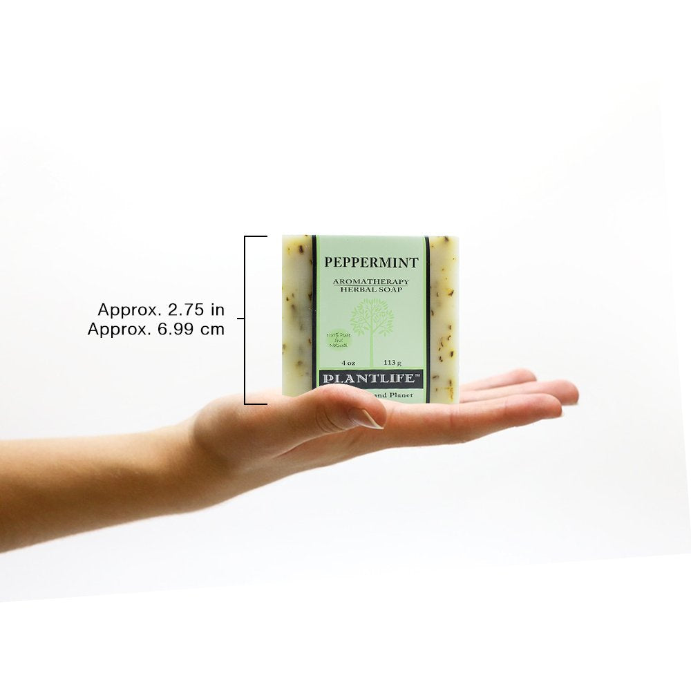 Peppermint 100% Pure & Natural Aromatherapy Herbal Soap- 4 oz (113g)
