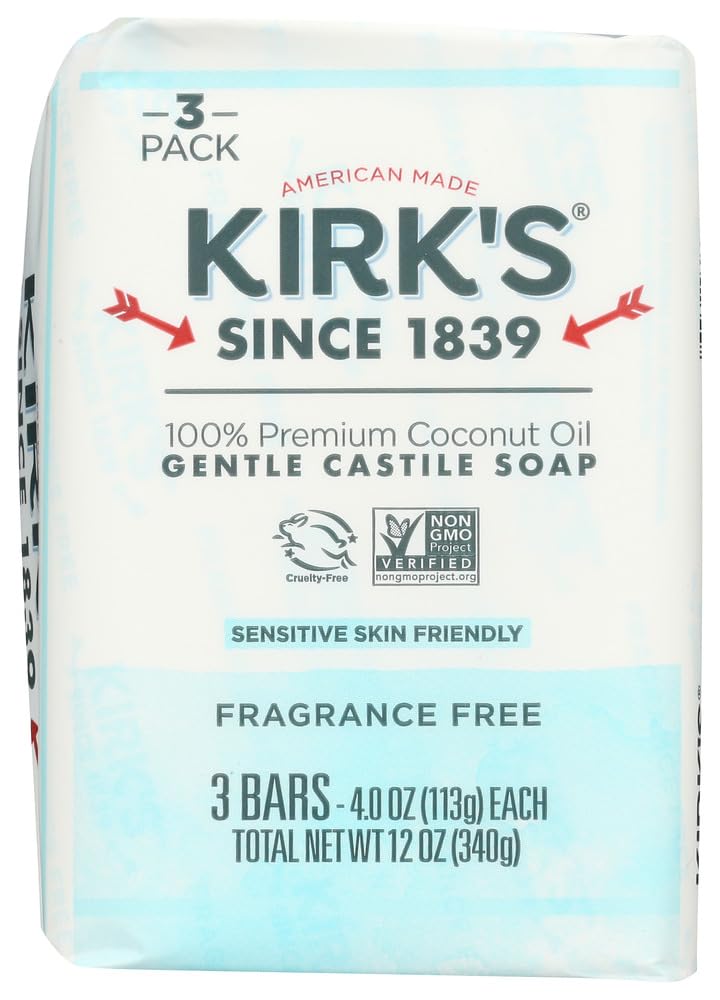 Kirks Soap Bar 3pk Frag Free