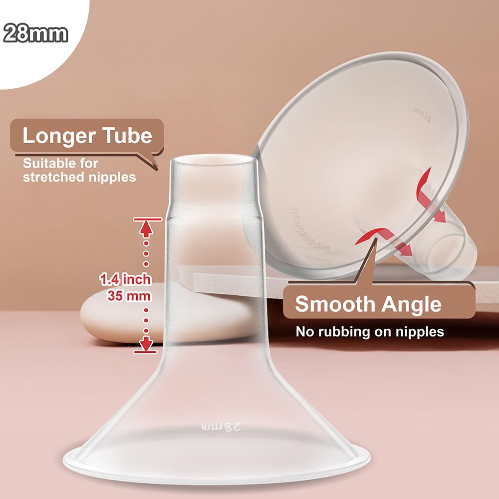 Nenesupply 28mm Flange Compatible with Medela Breast Pump Parts Replace 28mm Flange for Medela Accessories Compatible with Pump in Style Parts Symphony Swing Harmony Pump Work with Personalfit Flex