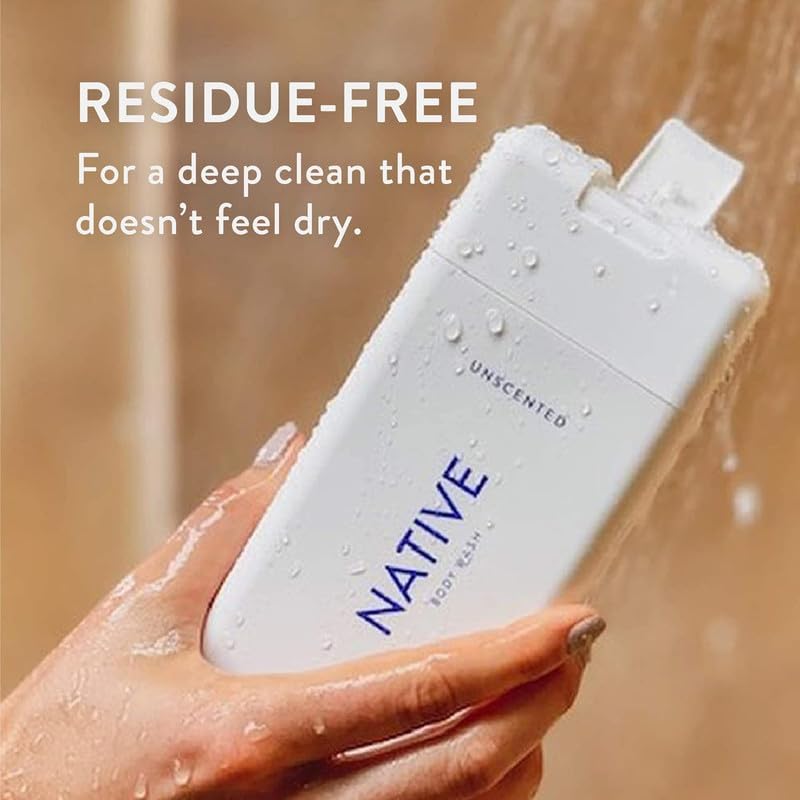 Native Body Wash for Men & Women, Seasonal | Sulfate, Paraben, and Dye Free, with Naturally Derived Clean Ingredients Leaving Skin Soft and Hydrating, Unscented 18 oz - 2 Pk