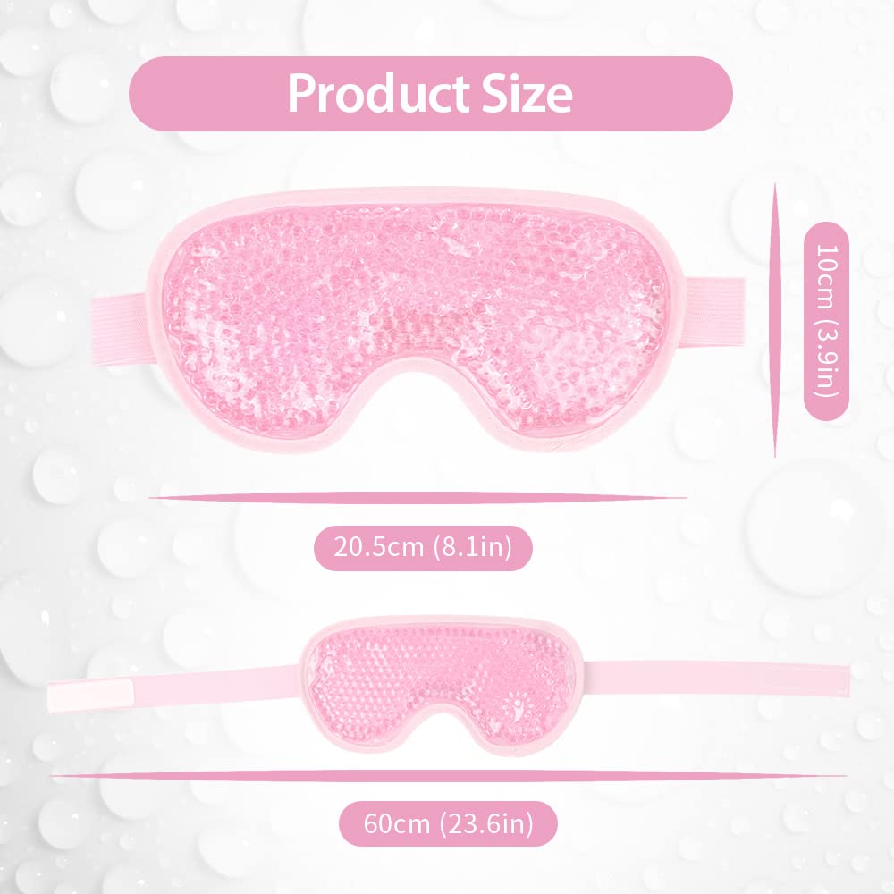 Reusable Eye Mask with Gel Beads for Hot Cold Therapy, Flexible and Non Toxic Cold Face Eye Mask for Swollen Eyes,Dry Eyes and Headache Relief