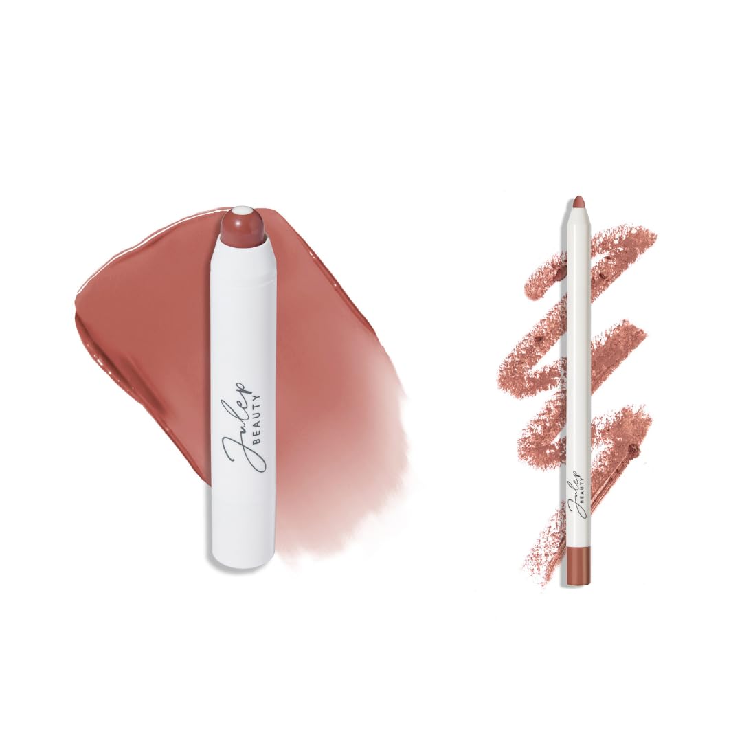Julep The Perfect Pair 2pc Set It's Balm Tinted Lip Balm 90's Neutral and With a Trace Retractable Creamy Long-Lasting Lip Liner, Velvet Mauve