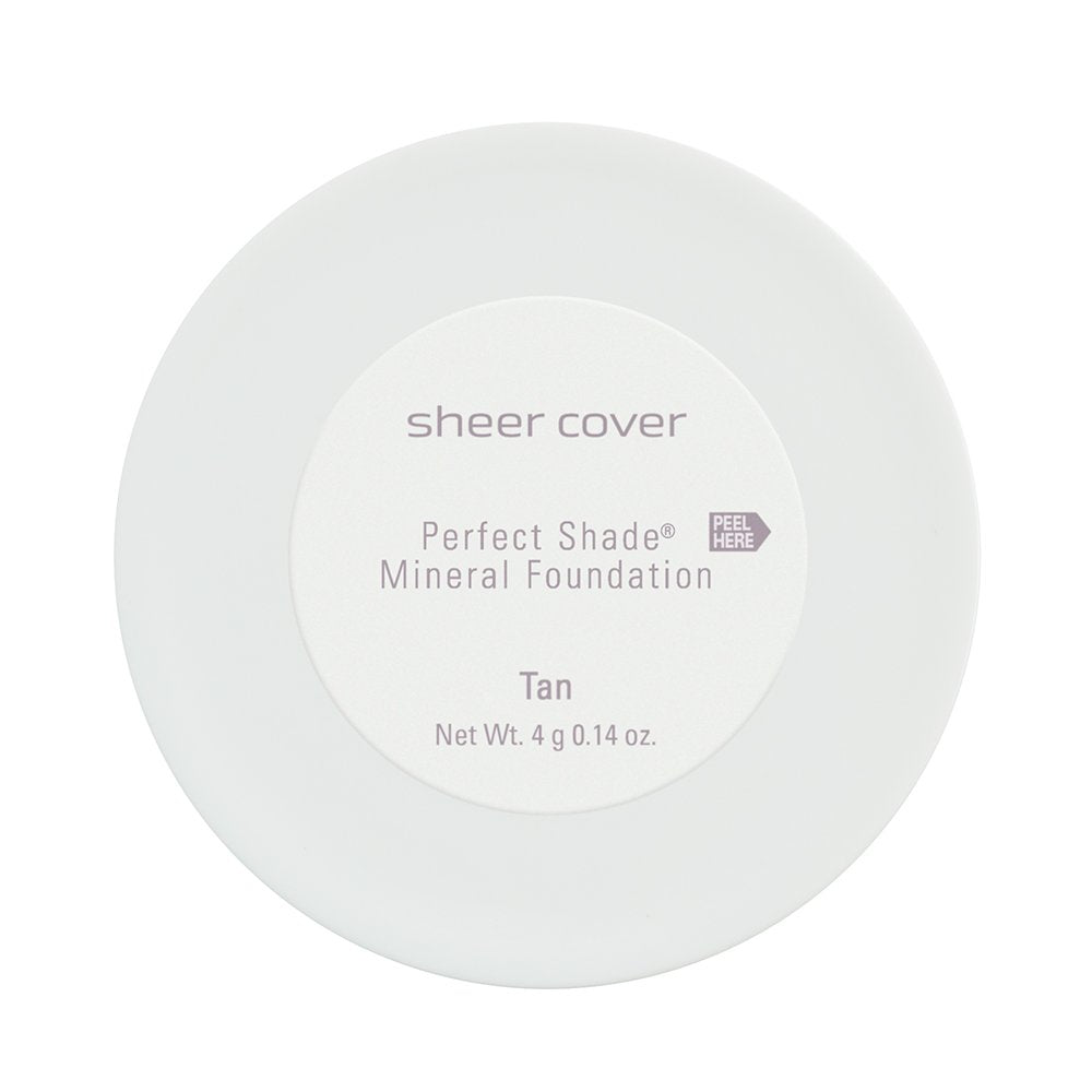 Sheer Cover Studio â‚¬â€œ Perfect Shade Mineral Foundation â‚¬â€œ Lightweight â‚¬â€œ Natural and Flawless Coverage â‚¬â€œ Tan Shade â‚¬â€œ with FREE Powder Brush â‚¬â€œ 4 Grams