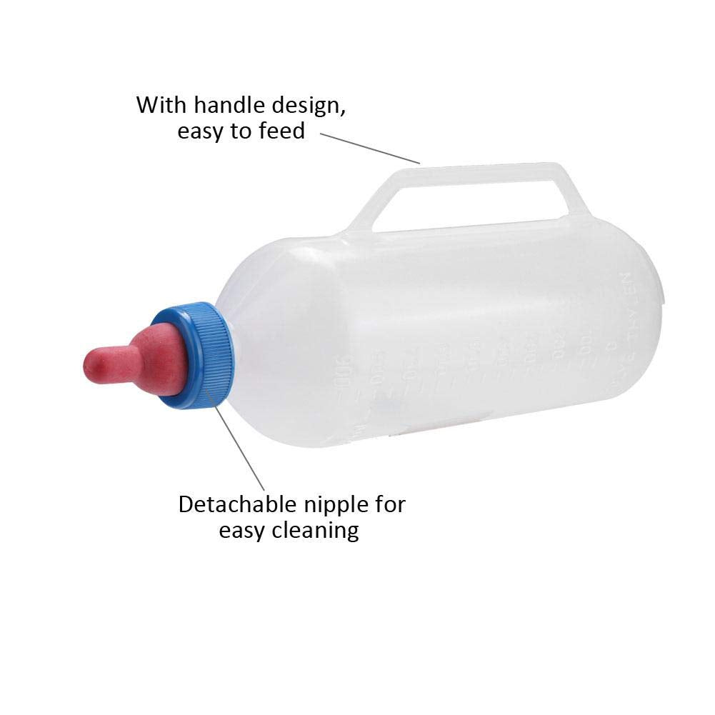 1L Baby Lamp Milk Feeder Bottle, Little Goat Calf Sheep Feeding Nursing Bottle Cup with Handle