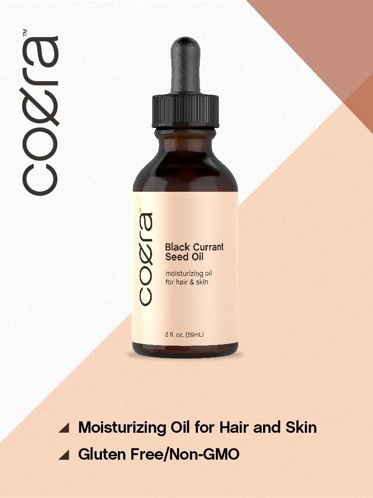 Coera Black Currant Seed Oil | 2 fl oz | Moisturizing Oil for Hair and Skin | Free of Parabens, SLS, & Fragrances