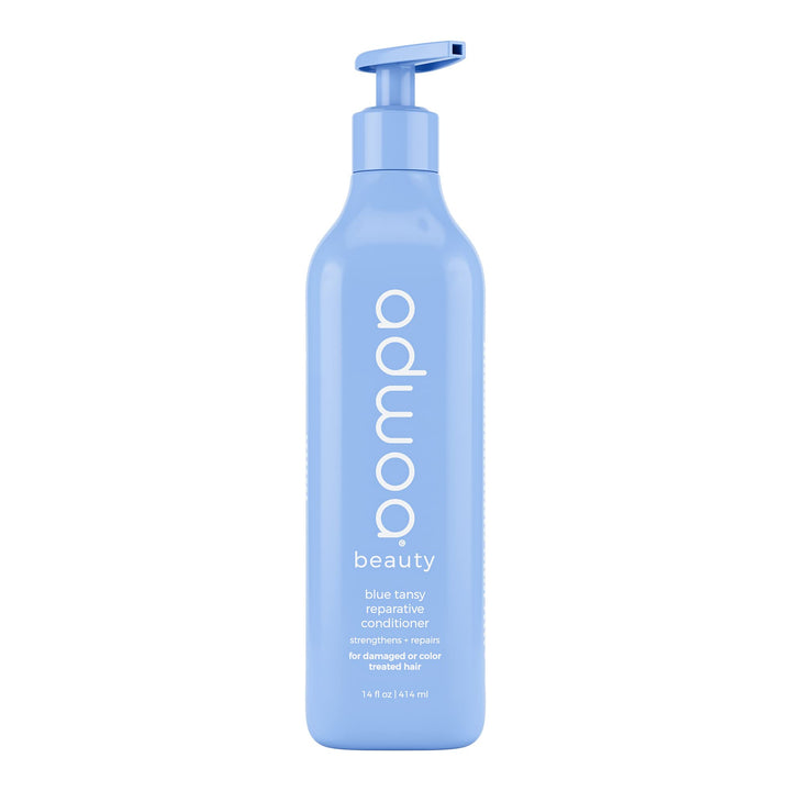 adwoa beauty Blue Tansy Reparative Conditioner with Spirulina, Bamboo & Horsetail Extracts. Strengthen + Prevent Breakage, Boost Shine and Improve Elasticity. For Kinky, Coily + Curly Hair - 14 oz