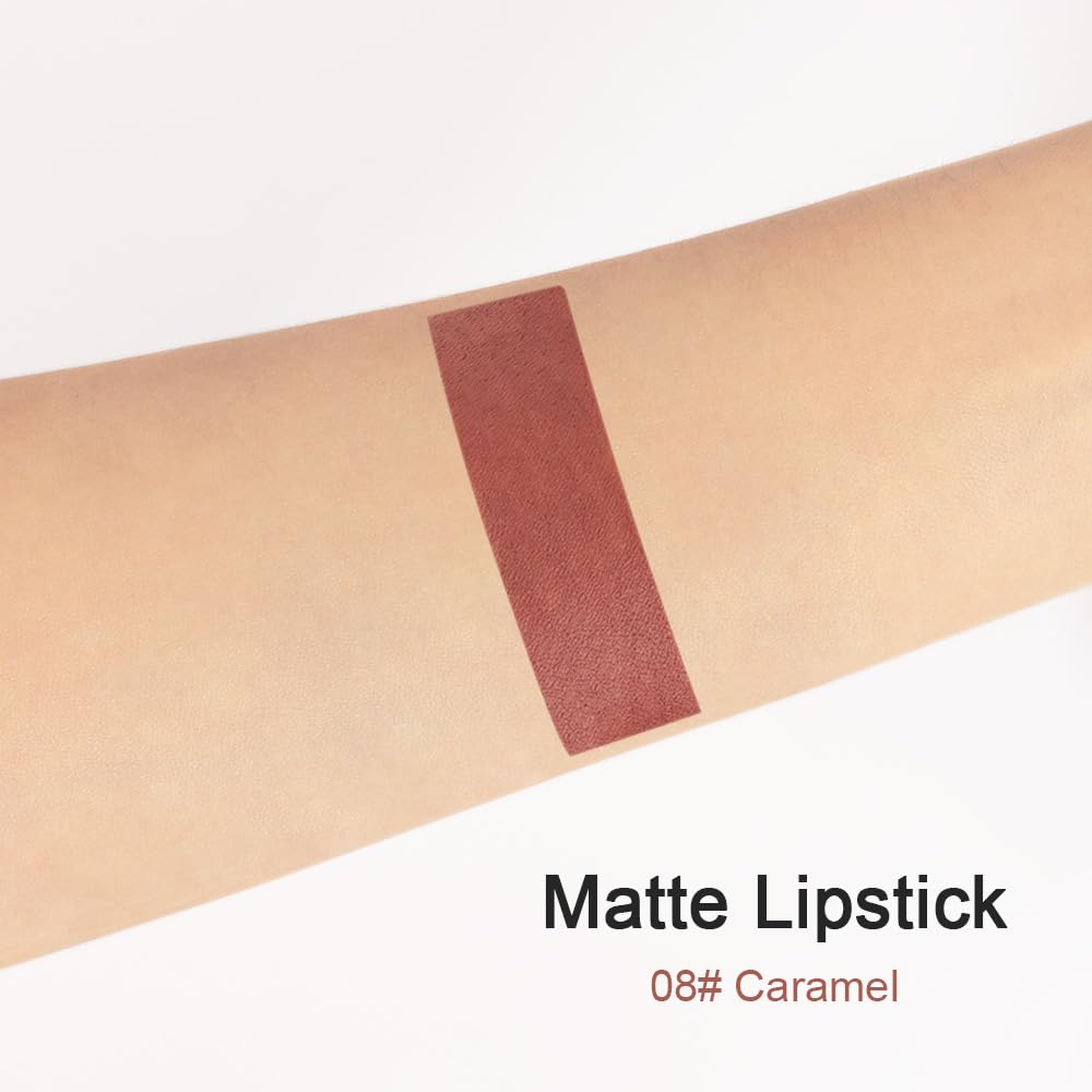 BINGBRUSH Smooth Longwear Lipstick Pack Set, Matte Color Stick Ultimate Lip Crayon for Makeup Collection - Waterproof Velvet Lipgloss Lip Stain (08#)
