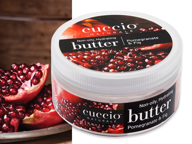 Cuccio Naturale Butter Blend - Ultra-Moisturizing, Renewing, Smoothing Scented Body Cream | Deep Hydration For Dry Skin Repair | Natural Ingredient | Pomegranate & Fig | 24 Hour Hydration (226 Gm)
