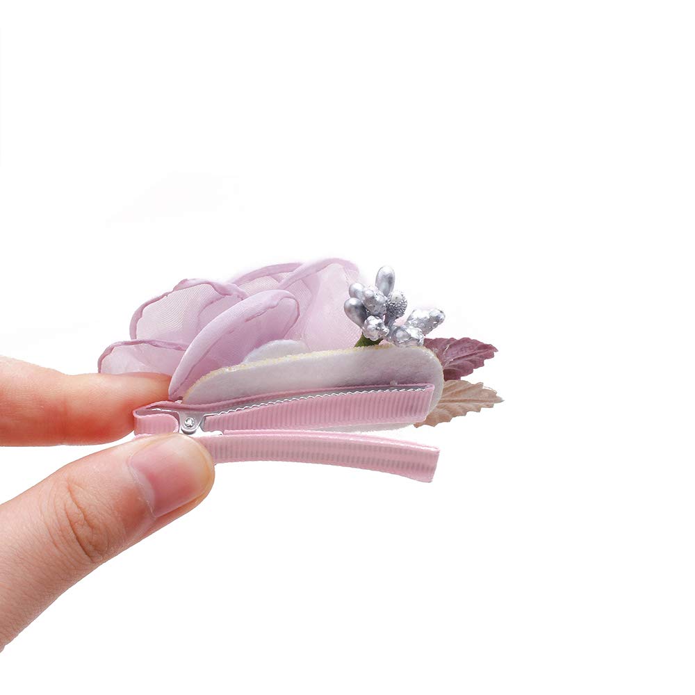 mligril Baby Girls Flower Hair Clips-3pcs Floral Hair Bows Alligator Barrettes for Infant Toddler 1 Count (Pack of 3)