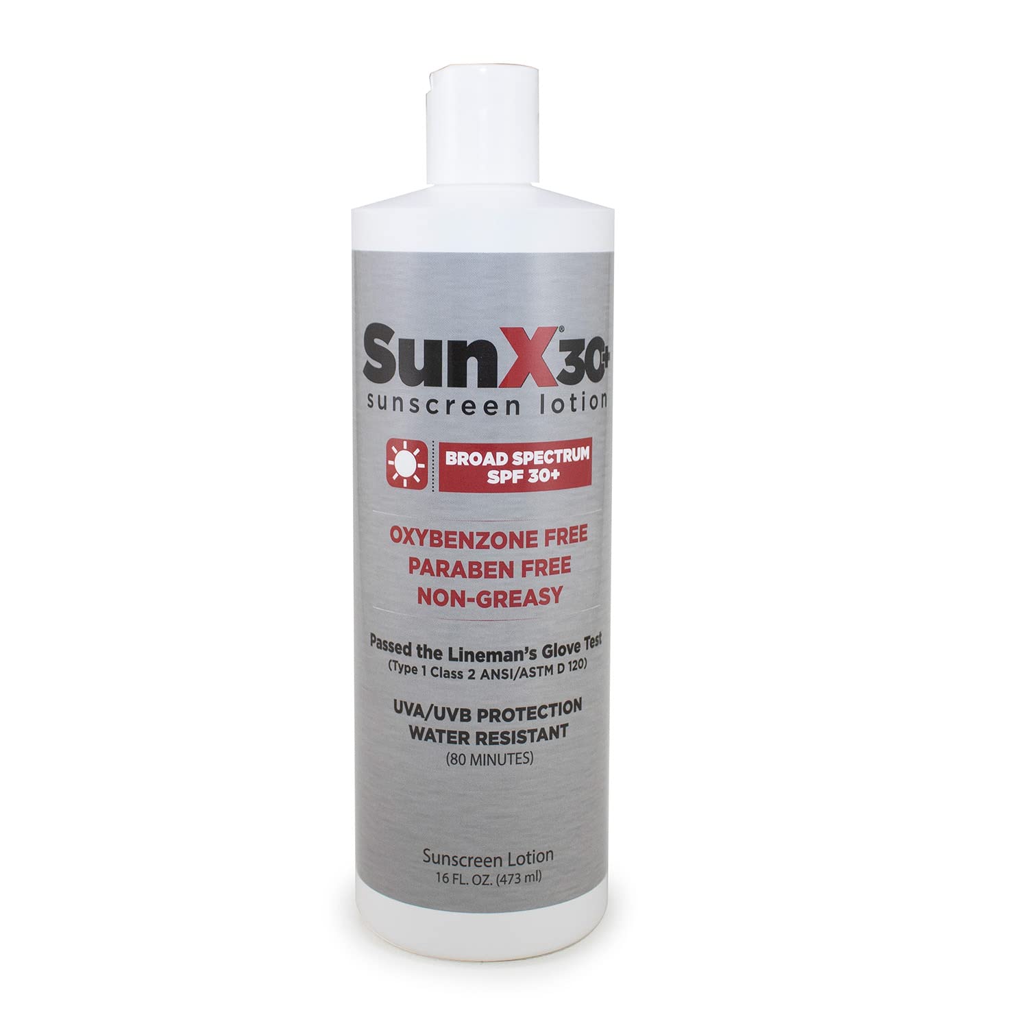 CoreTex Sun X 30+ Sun Screen Lotion, SPF 30, PABA & Oil Free, Water & Sweat Resistant, UVA/UVB Protection, 16 oz Bottle