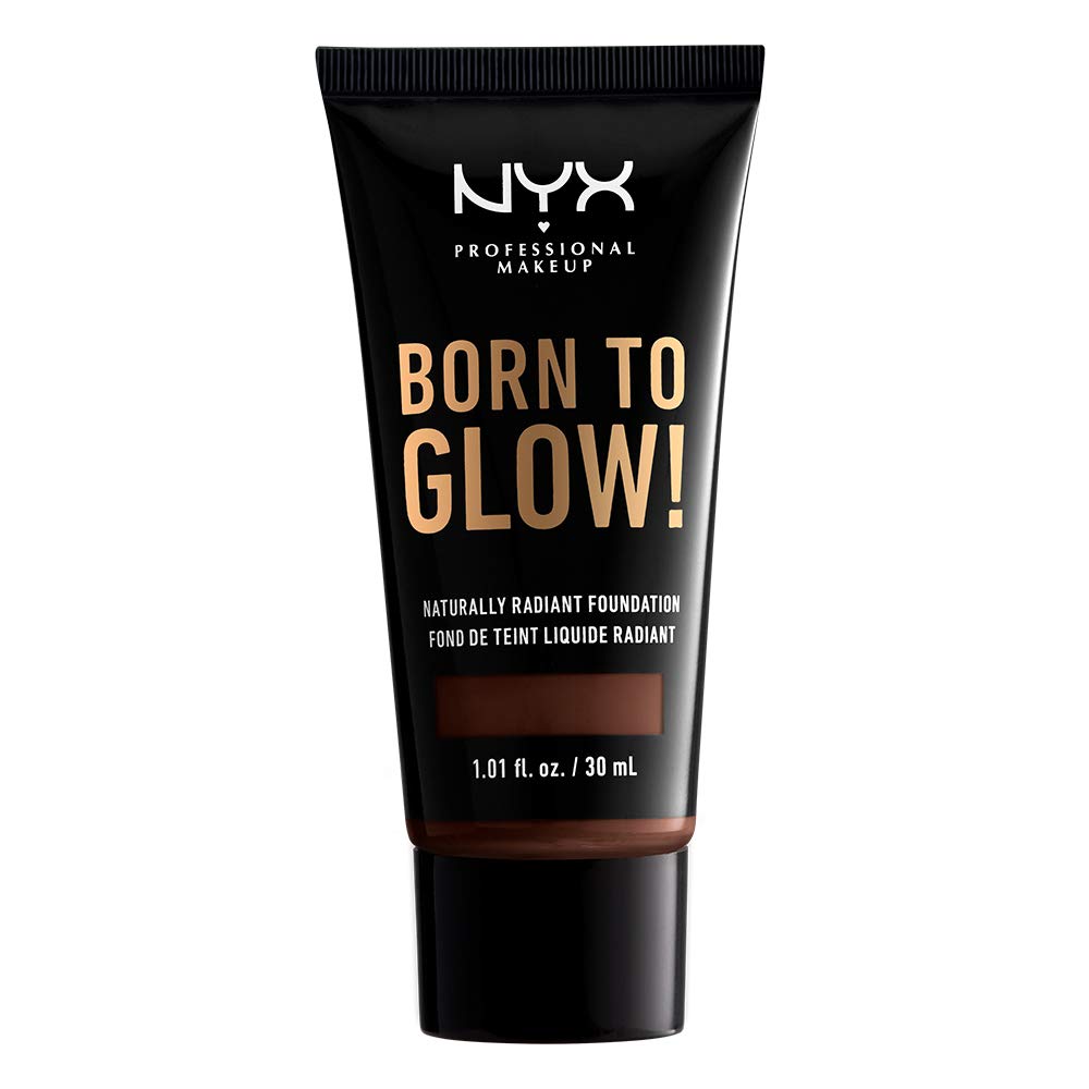 NYX PROFESSIONAL MAKEUP Born To Glow Naturally Radiant Foundation, Medium Coverage - Deep Espresso