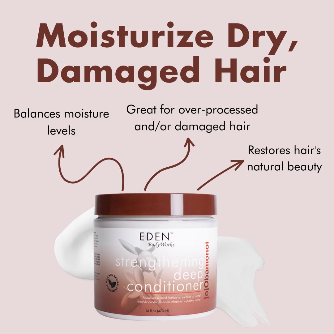 EDEN BodyWorks JoJoba Monoi Deep Conditioner | 16 oz | Moisturize, Soften & Repair Hair - Packaging May Vary