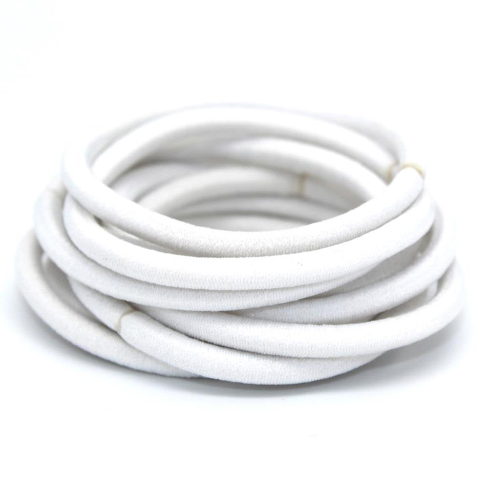 100 Pcs, White: La Tartelette 4 Mm Elastic Bands Hair Ties Children Rubber Hair Headbands - 100 Pcs (White)