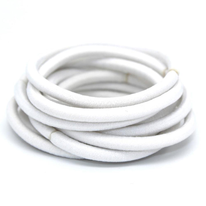 20 Pcs, White: La Tartelette 4 mm Elastic Bands Hair Ties Children Rubber hair headbands - 20 Pcs (White)