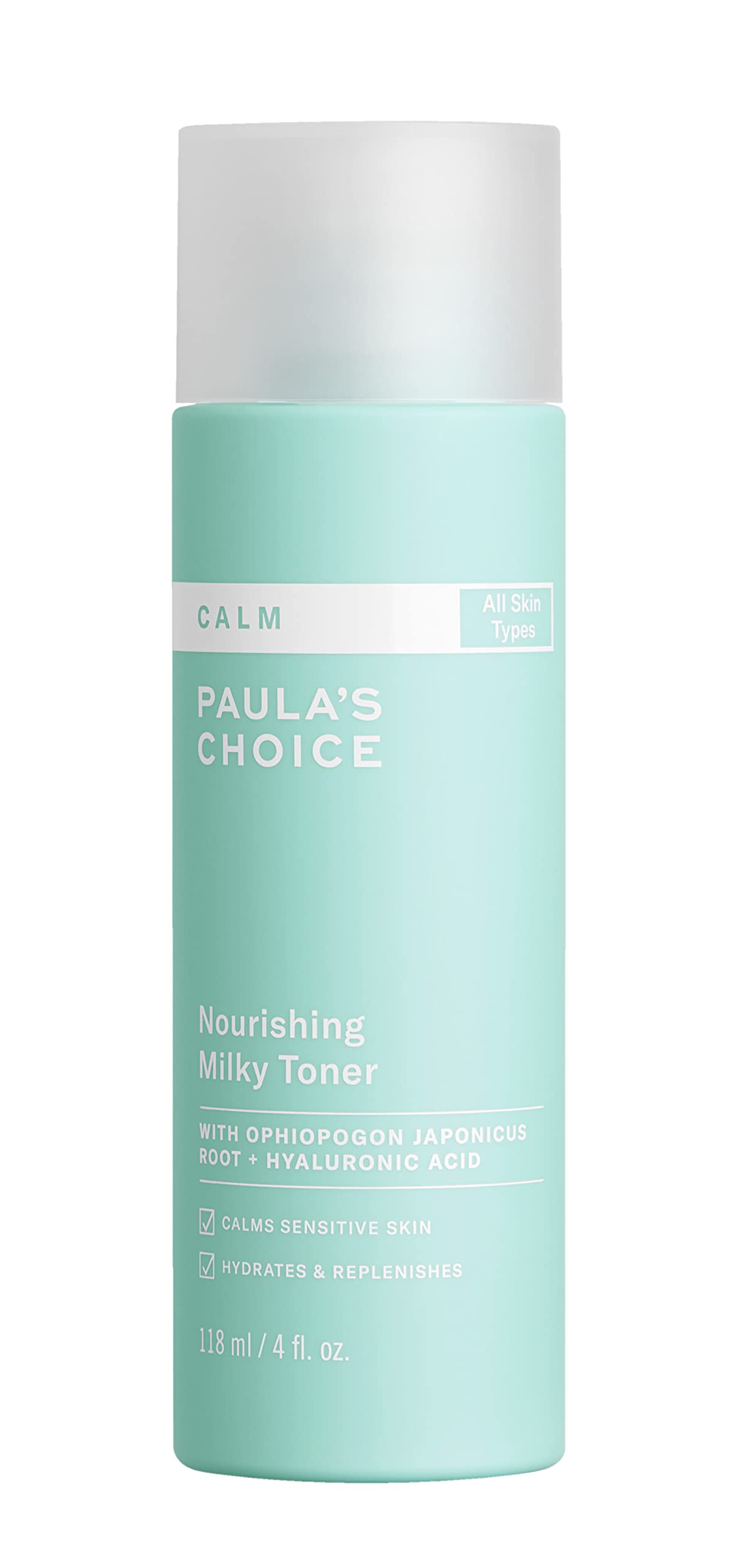 Paula’s Choice Calm Nourishing Milky Toner for Sensitive Skin, Calms + Soothes Redness, Suitable for Rosacea-Prone & Eczema-Prone Skin, Fragrance-Free & Paraben-Free, 4 Fl Oz.