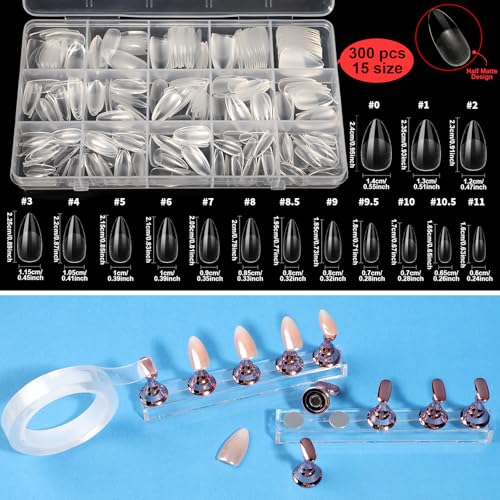 Teenitor Acrylic Nail Kit With Chrome Powder, Almond Tips, Art Brushes, Charms, 3D Gel, Tools, Stand - Beginner Set