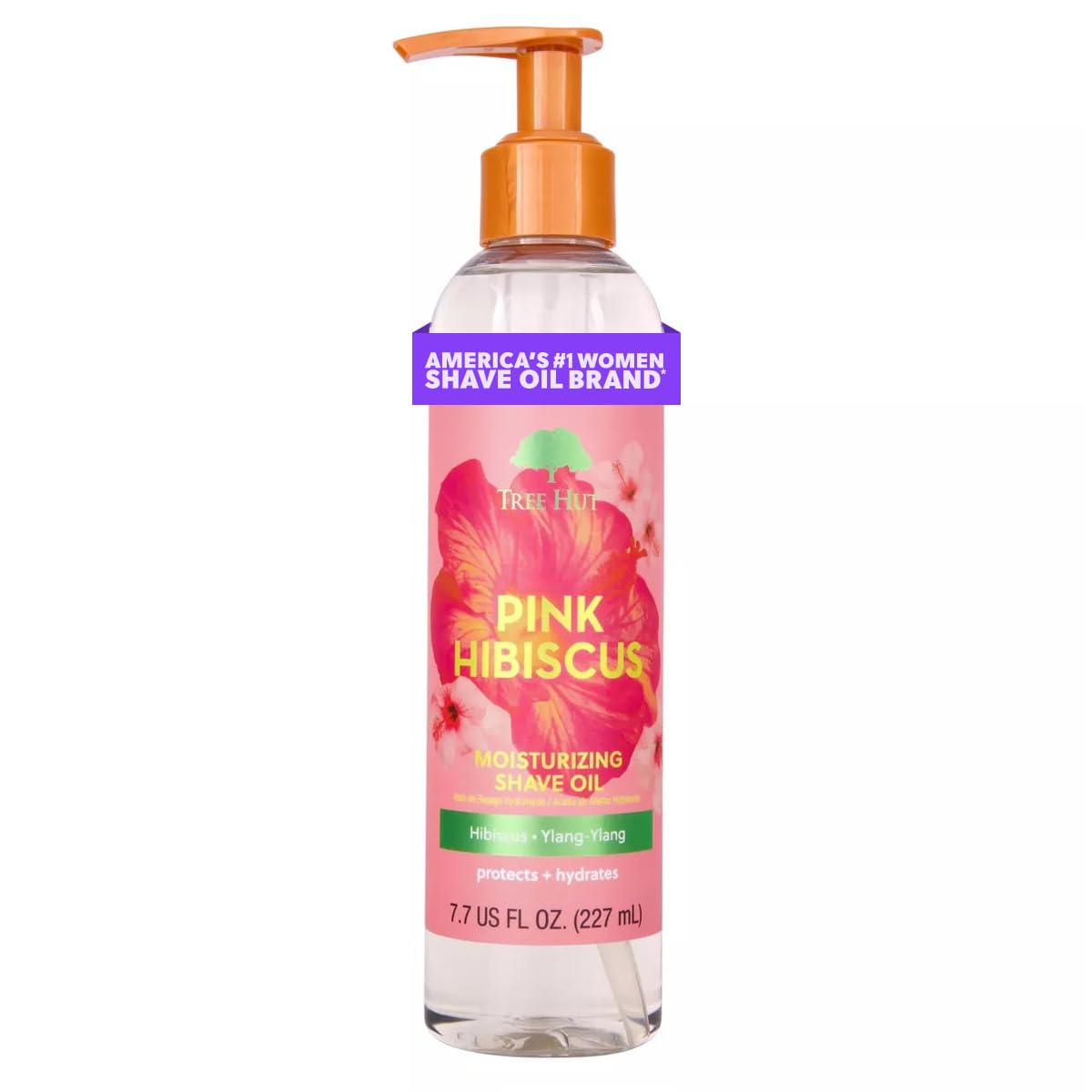 Tree Hut Pink Hibiscus Moisturizing Bare Shave Oil | Made with Soothing Jojoba Oil | Gel-to-Oil Formula Helps Prevent Razor Bumps, Ingrown Hairs, & Skin Irritation | 7.7 fl oz.