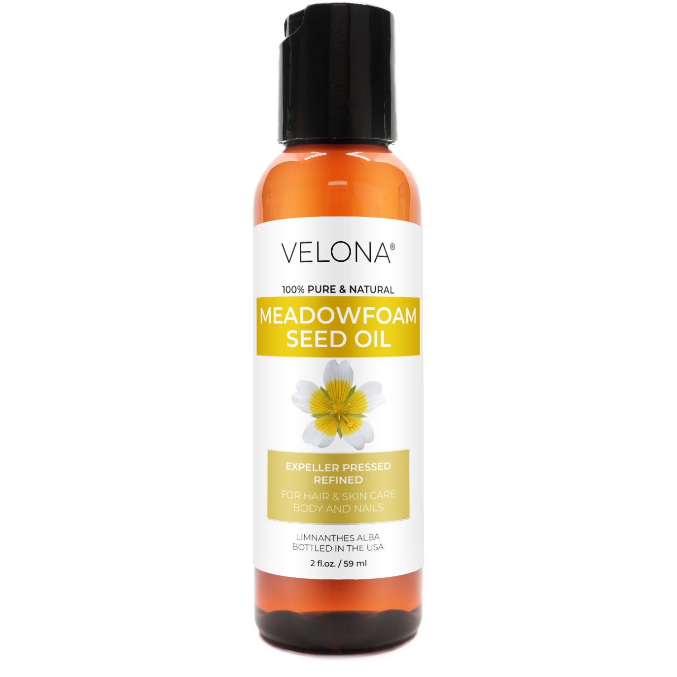 velona Meadowfoam Seed Oill 2 Fl Oz | 100% Pure and Natural Carrier Oil | Refined, Cold pressed | Cooking, Skin, Hair, Body & Face Moisturizing | Use Today - Enjoy Results