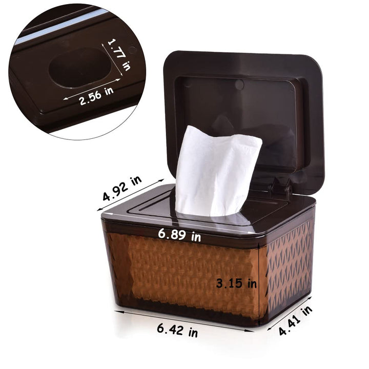 Umtiti Wipes Dispenser & Wipes Pouch/Tissue Bag, Wipes/Tissue Case with Moisture Seal Secure Lid, Non-Slip Rubber Feet & Sealing Design Keeps Wipes Fresh, Dustproof Wipes Container(2BN+2Panda)