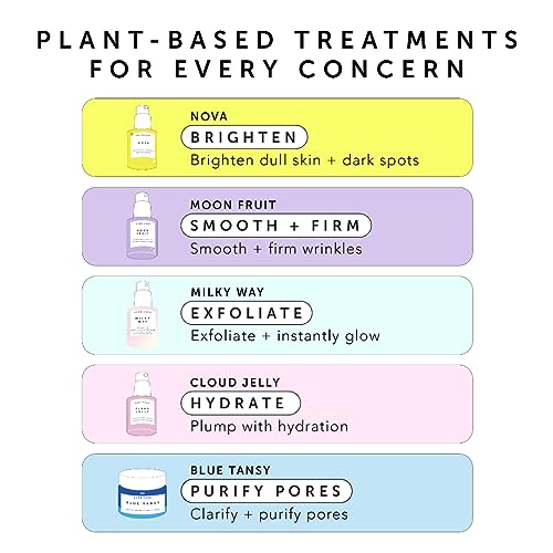 HERBIVORE Milky Way 10% AHA + Oat Soothing Exfoliating Serum – Multitasking Instant Glow Formula with Ceramides & Hyaluronic Acid, Plant-based, Vegan, Cruelty-free, 30mL / 1 oz