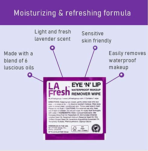 La Fresh Eco Beauty Travel-Friendly, Waterproof Makeup Remover Wipes, 200 Count of Individually Sealed Packets