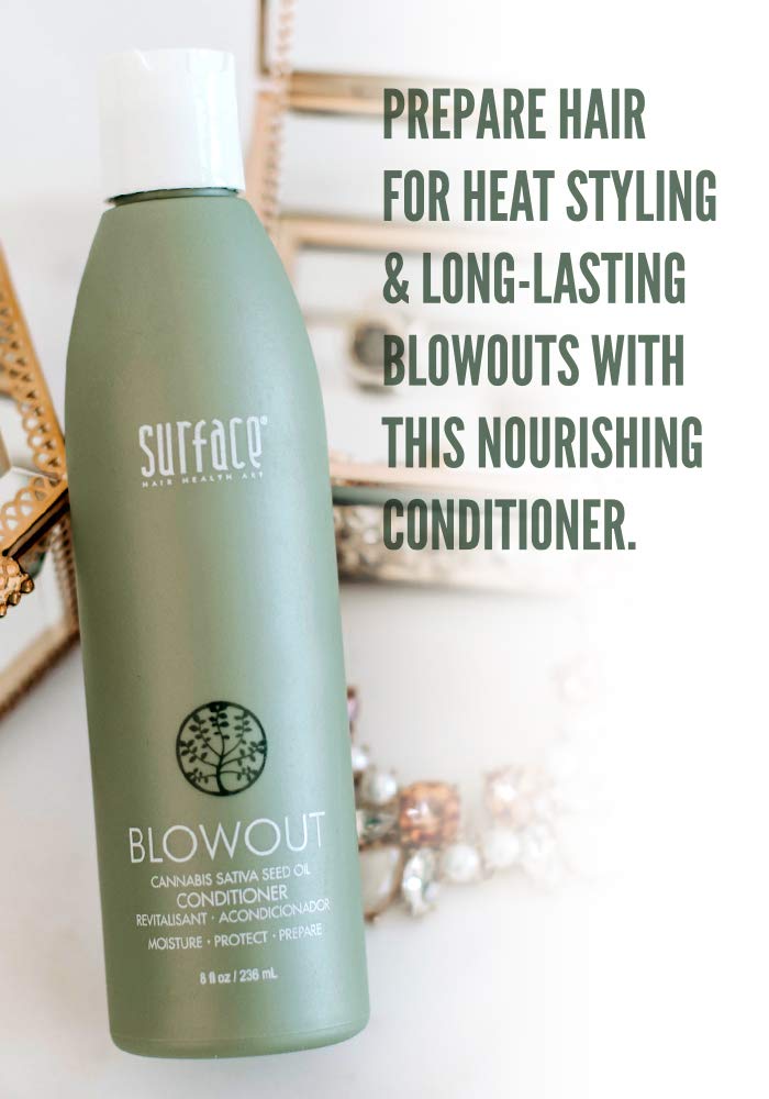 Surface Hair - Blowout Condtioner – Organic Ingredients for Women and Men, Heat-Resistant with Babassu Oil for Longer Lasting Blowouts - 8 fl oz