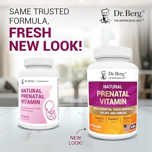 Dr. Berg Natural Prenatal Vitamins for Women (Pregnant & Nursing) - Prenatal Vitamins with Folate, Vitamins, Minerals, Omegas, &11 Powerful Superfoods - Womens Prenatal Multivitamin - 60 Capsules