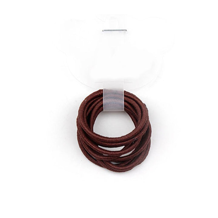 50 Pcs, Brown: La Tartelette 2.4 Cm Elastic Bands Hair Ties Children Rubber Hair Headbands - 50 Pcs (Brown)