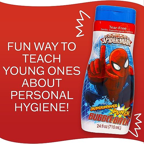 Amazing Spider-Man Bath Time Kids’ Bubble Bath Soap, 24 Fl Ounces, Watermelon Scent