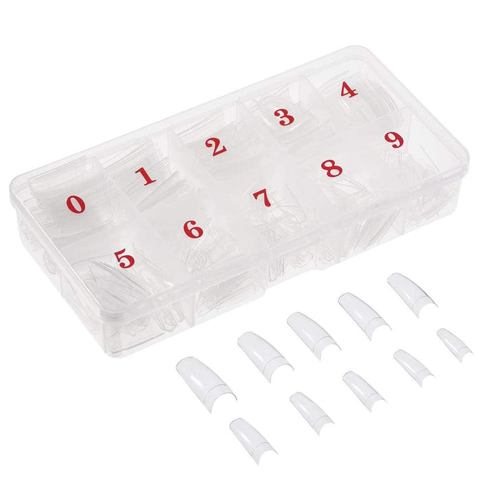 AORAEM 500pcs Lady French Acrylic Style Artificial False Nails Half Tips & Box (Clear) by AORAEM
