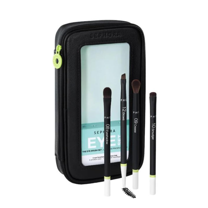 Sephora Favorites Eye Set The Eye Brush Set - 4 Makeup Brushes and 1 Makeup Bag